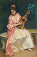 Aline with guitar - Raimundo de Madrazo y Garreta — artwork view