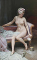 Na het bad, naakt van een vrouw - Raimundo de Madrazo y Garreta — weergave van het kunstwerk