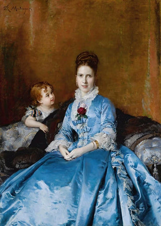 Raimundo de Madrazo y Garreta - Portrait Of Mrs Clotilde De Cndamo And Her Son Carlos.webp