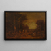 Landschap bij maanlicht met Indianen - Ralph Albert Blakelock — ingelijst kunstwerk aan de muur