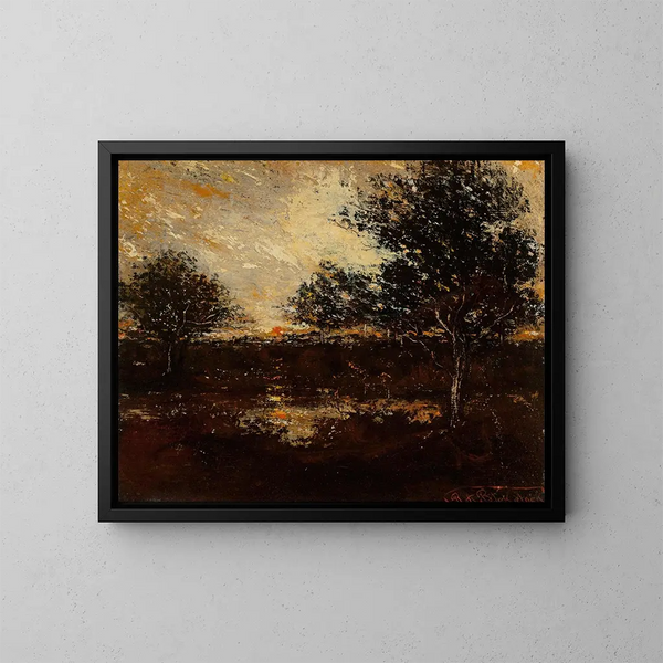 Reflection Painting - Ralph Albert Blakelock — framed artwork on a wall
