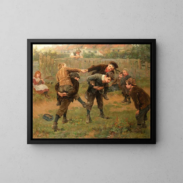 The Tournament - Ralph Hedley — framed artwork on a wall