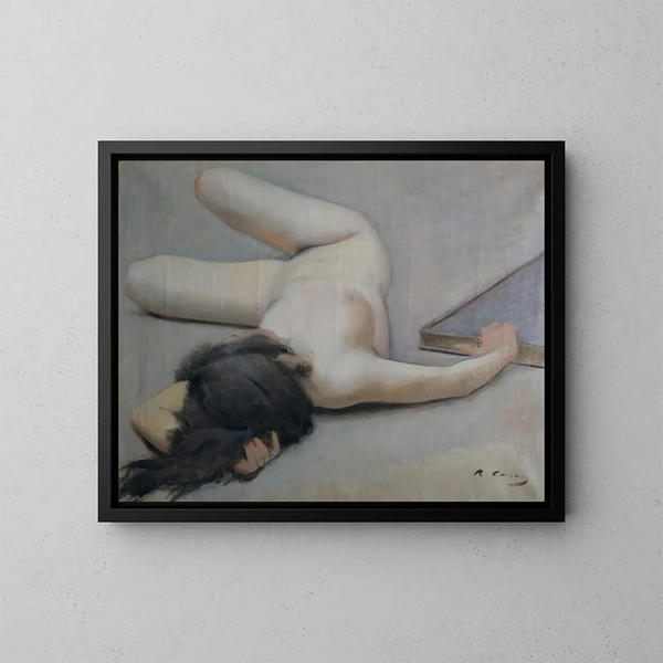 Female Nude Painting - Ramon Casas — framed artwork on a wall