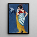 Young woman smiling in the moonlight - Ramon José Izquierdo y Garrido — framed artwork on a wall