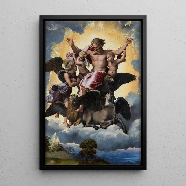 La vision d'Ézéchiel - Raphaël — ingelijst kunstwerk aan de muur