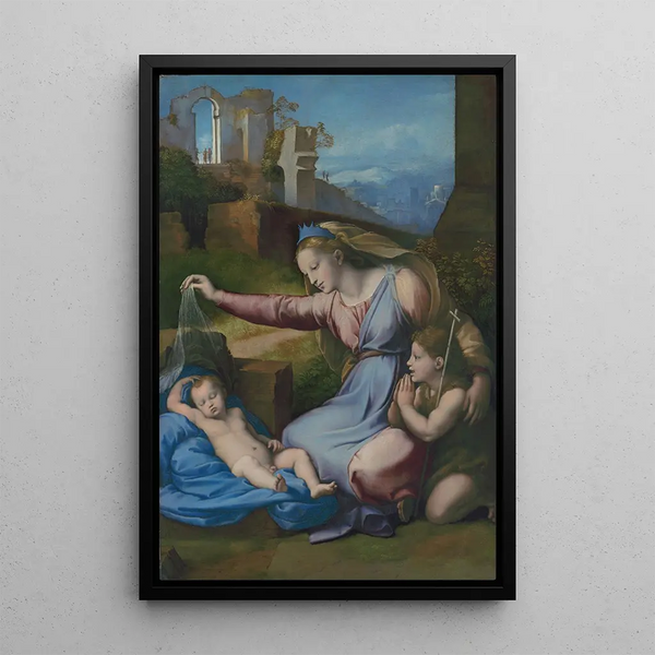 La Madone au diadème bleu - Raphaël — ingelijst kunstwerk aan de muur