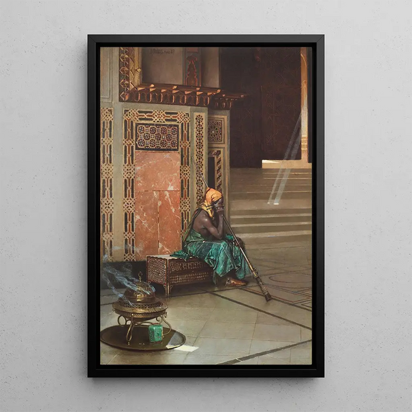 Waiting for Prayer - Raphael von Ambros — framed artwork on a wall