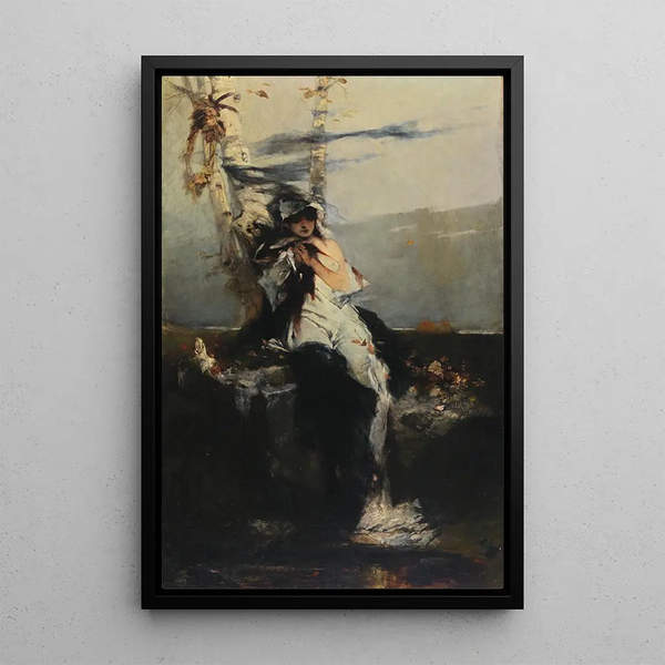 L'Attente - Raphael von Ambros — framed artwork on a wall