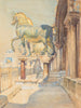 De paarden van San Marco in Venetië - Reginald Barratt — weergave van het kunstwerk