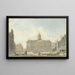 van Amsterdam op de Dam met het stadhuis en de Waag - Reinier Vinkeles — ingelijst kunstwerk aan de muur