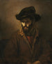 Een man met baard en hoed - Rembrandt van Rijn — weergave van het kunstwerk