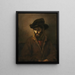 Een man met baard en hoed - Rembrandt van Rijn — ingelijst kunstwerk aan de muur
