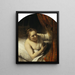 Een vrouw in bed - Rembrandt van Rijn — ingelijst kunstwerk aan de muur