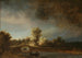Landschapschilderij met een stenen brug - Rembrandt van Rijn — weergave van het kunstwerk