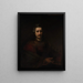 De man met de loep - Rembrandt van Rijn — ingelijst kunstwerk aan de muur