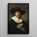 a Man with a Music Score - Rembrandt van Rijn — framed artwork on a wall