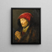 Oude vrouw in gebed - Rembrandt van Rijn — ingelijst kunstwerk aan de muur