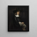 portret van een heer met een hoge hoed en handschoenen - Rembrandt van Rijn — ingelijst kunstwerk aan de muur