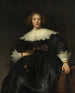 Portret van een jonge vrouw met waaier - Rembrandt van Rijn — weergave van het kunstwerk