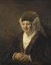 Portret van een oude vrouw - Rembrandt van Rijn — weergave van het kunstwerk