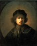 Portret van de kunstenaar als jonge man - Rembrandt van Rijn — weergave van het kunstwerk