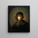 Portret van de kunstenaar als jonge man - Rembrandt van Rijn — ingelijst kunstwerk aan de muur