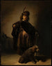 Portret van de kunstenaar in oosterse kostuum - Rembrandt van Rijn — weergave van het kunstwerk