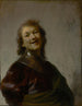 Rembrandt lachend - Rembrandt van Rijn — weergave van het kunstwerk