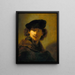 Zelfportret met fluwelen hoed - Rembrandt van Rijn — ingelijst kunstwerk aan de muur