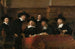 De syndici van het gilde van de linnenwevers in Amsterdam - Rembrandt van Rijn — weergave van het kunstwerk