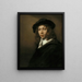 Jonge man met zwarte hoed - Rembrandt van Rijn — ingelijst kunstwerk aan de muur