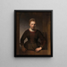 Jonge vrouw bij een half-open deur - Rembrandt van Rijn — ingelijst kunstwerk aan de muur