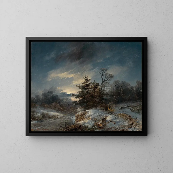 A Winter Evening - Remigius Adrianus van Haanen — framed artwork on a wall
