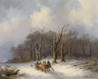 Remigius Adrianus van Haanen - Winterlandschaft mit Pferdeschlitten.webp