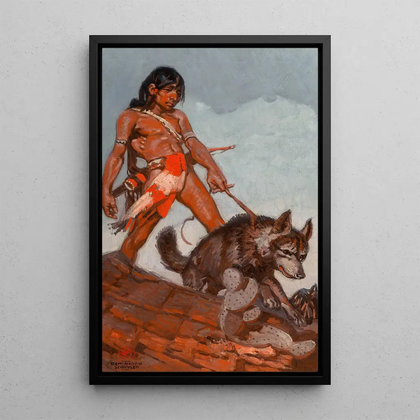 Jeune Indien - Remington Schuyler — ingelijst kunstwerk aan de muur