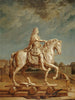 Transport op het huidige Louis-le-Grand plein, nu Vendôme plein, van het standbeeld van Lodewijk XIV door Girardon - René-Antoine Houasse — weergave van het kunstwerk