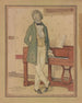 Studie van een jonge man naast een piano - René François Xavier Prinet — weergave van het kunstwerk