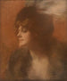 portret van een vrouw met een haarspeld - Ren Joseph Gilbert — weergave van het kunstwerk