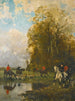 Veneurs rameutant leurs chiens - René Princeteau — weergave van het kunstwerk