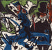 Ontmoeting van Schlemihl met de kleine grijze man op de weg - Ernst Ludwig Kirchner — weergave van het kunstwerk