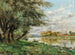 Dicht bij de weiden van Fontainebleau aan de rand van de rivier - René Maurice Fath — weergave van het kunstwerk