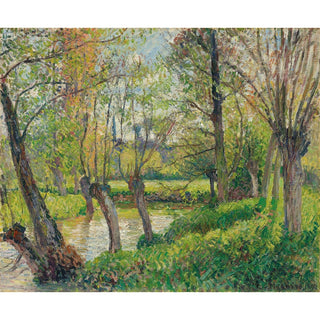Reproduction Bords de l'Epte à Éragny, Soleil Couchant - Camille Pissarro