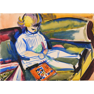 Reproduction Enfant sur un sofa - Henry Lyman Sayën