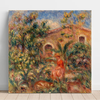 Reproduction Femme et chien dans un paysage - Pierre-Auguste Renoir