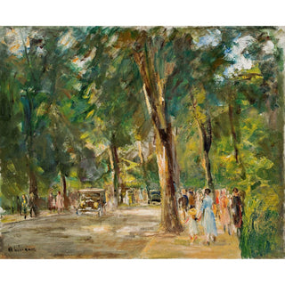 Reproduction La grande rue du lac à Wannsee avec des promeneurs - Max Liebermann