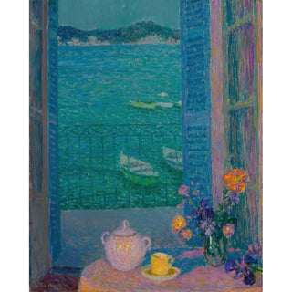 Reproduction Le Bouquet à la Fenêtre, Villefranche-sur-Mer - Henri Le Sidaner