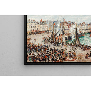 Reproduction Le marché aux poissons, Dieppe ; temps gris, le matin - Camille Pissarro