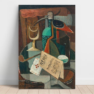 Reproduction Nature Morte au Menu et au Siphon - Louis Marcoussis