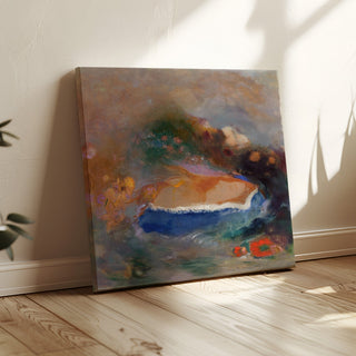 Reproduction Ophélie avec une mauviette bleue dans l'eau - Odilon Redon