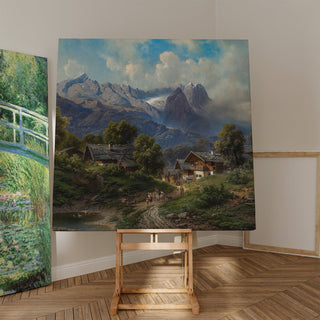 Reproduction Partenkirchen en Bavière au lever du soleil - Carl Millner